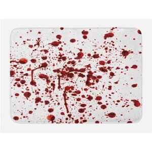Ambesonne Horror Bath Mat, Splashes of Blood Grunge Style Bloodstain Horror